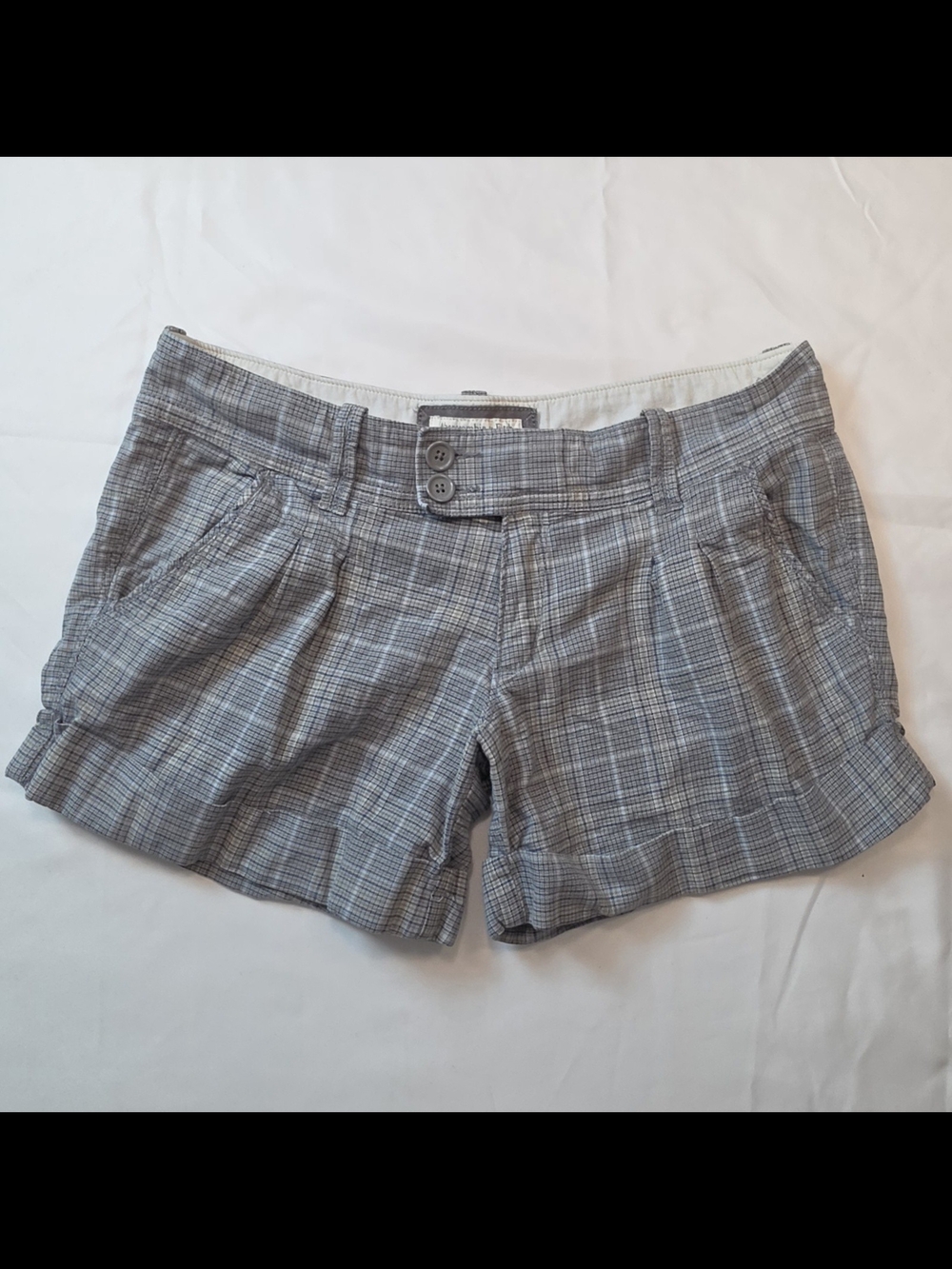 Abercrombie & Fitch Plaid Cuffed Shorts Size 8 Stretch Preppy Y2K